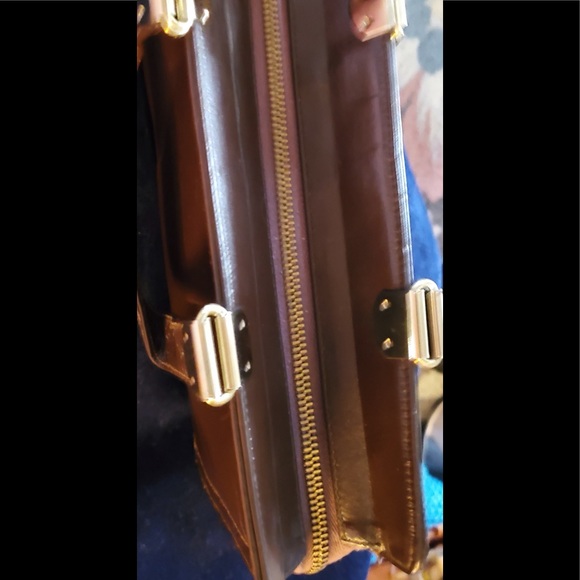 BLOCK BROWN LEATHER HANDBAG - Picture 7 of 12